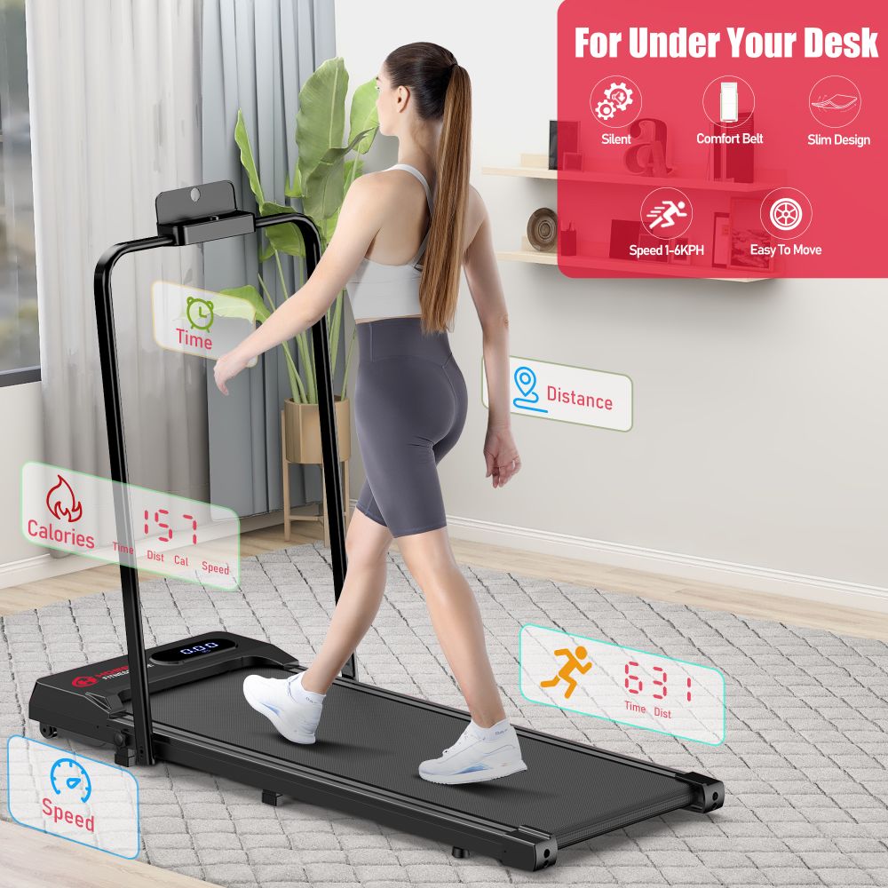 Compact Folding Treadmill S1 - Adjustable Speed 1 - 6 KM/H for Convenient Home Workouts - Walking Pad IE - Ireland